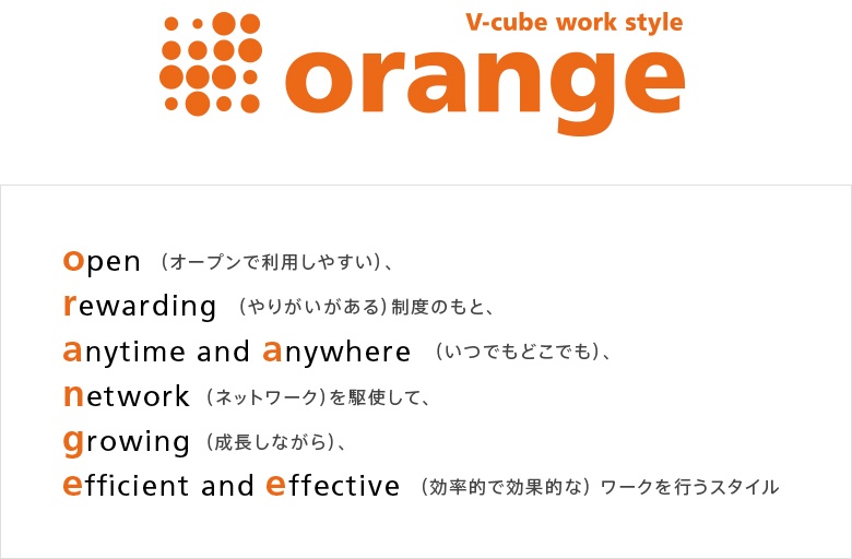 ブイキューブのORANGEワークスタイルについて